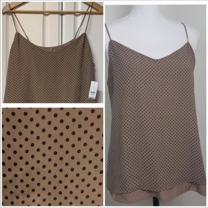 NY & CO. Nude layered polka dot top cami - medium
